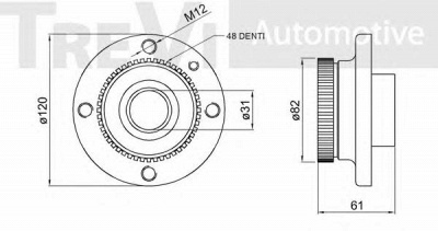 TREVI AUTOMOTIVE wb2133 -  Комплект подшипника ступицы колеса